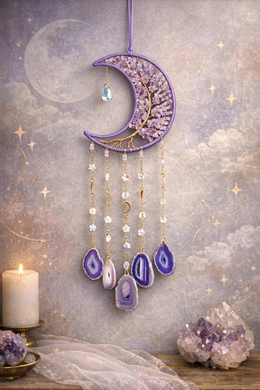 Agate Moon & Tree of Life Dream/Sun Catcher