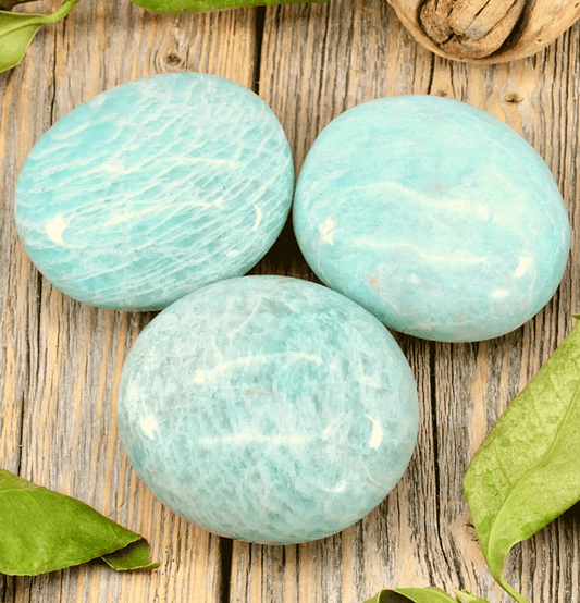 Amazonite Palm Stone For Chakra Cleansing - Spirit and Stardust