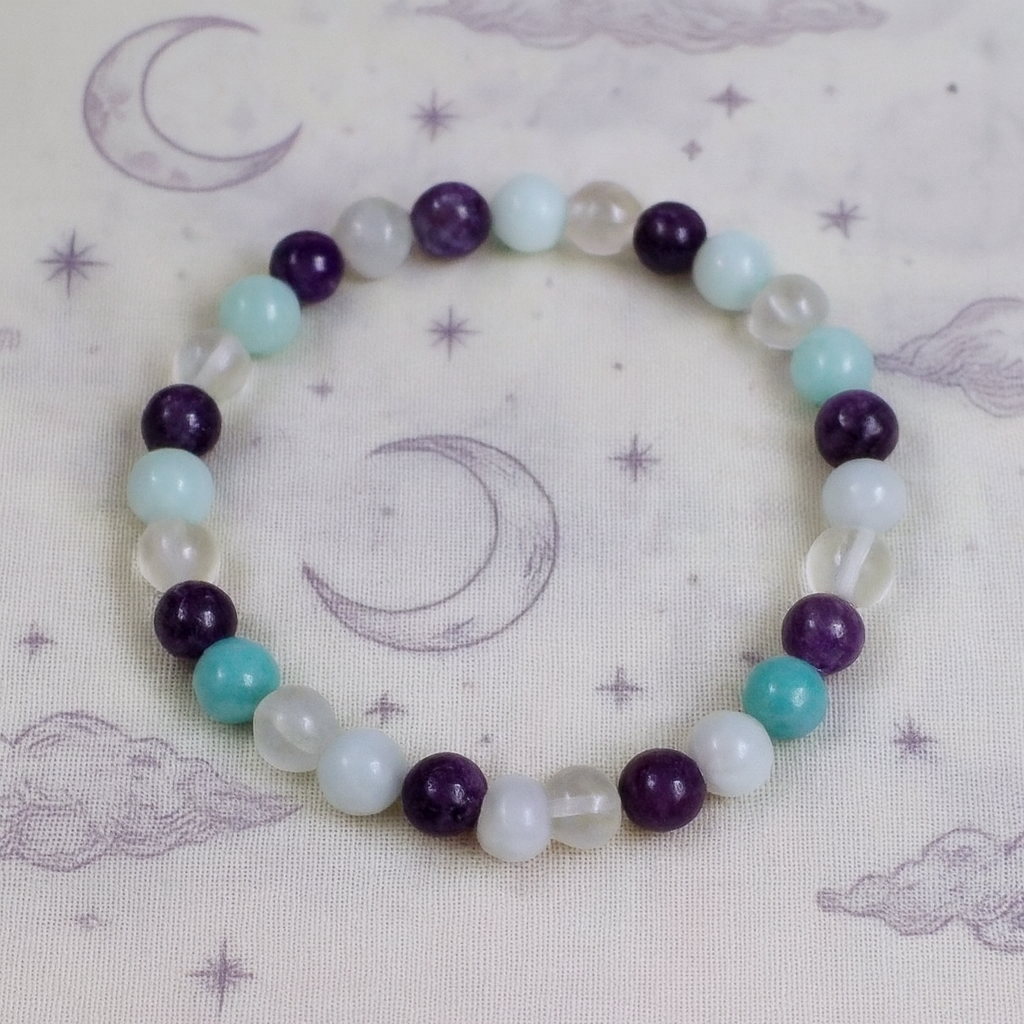 Amazonite, Moonstone & Lepidolite Bracelet (6mm)