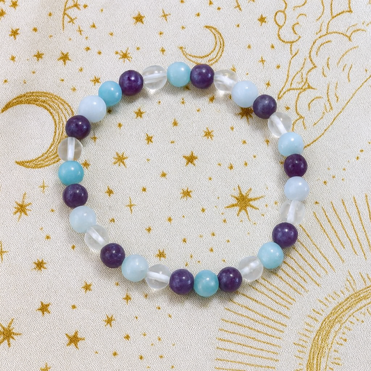 Amazonite, Moonstone & Lepidolite Bracelet (6mm)