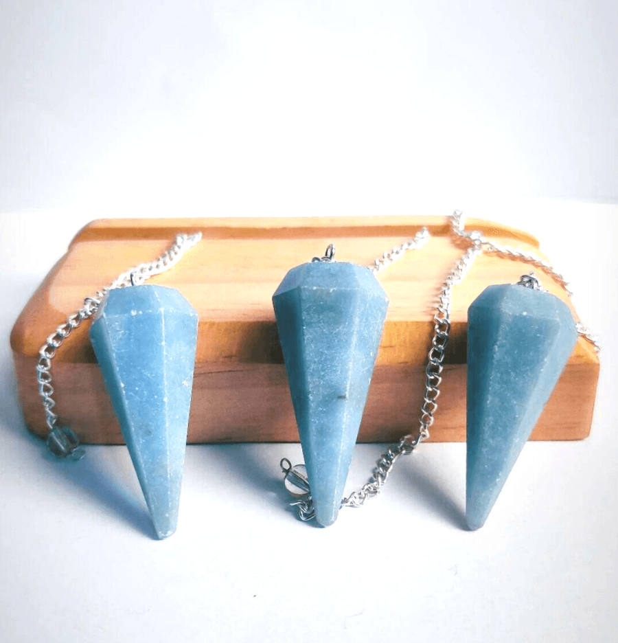 Angelite Crystal Hexagon Pendulum - Spirit and Stardust