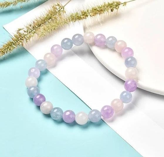 Aquamarine, Amethyst and Rose Quartz Bracelet For Divine Love and Peace (8mm)
