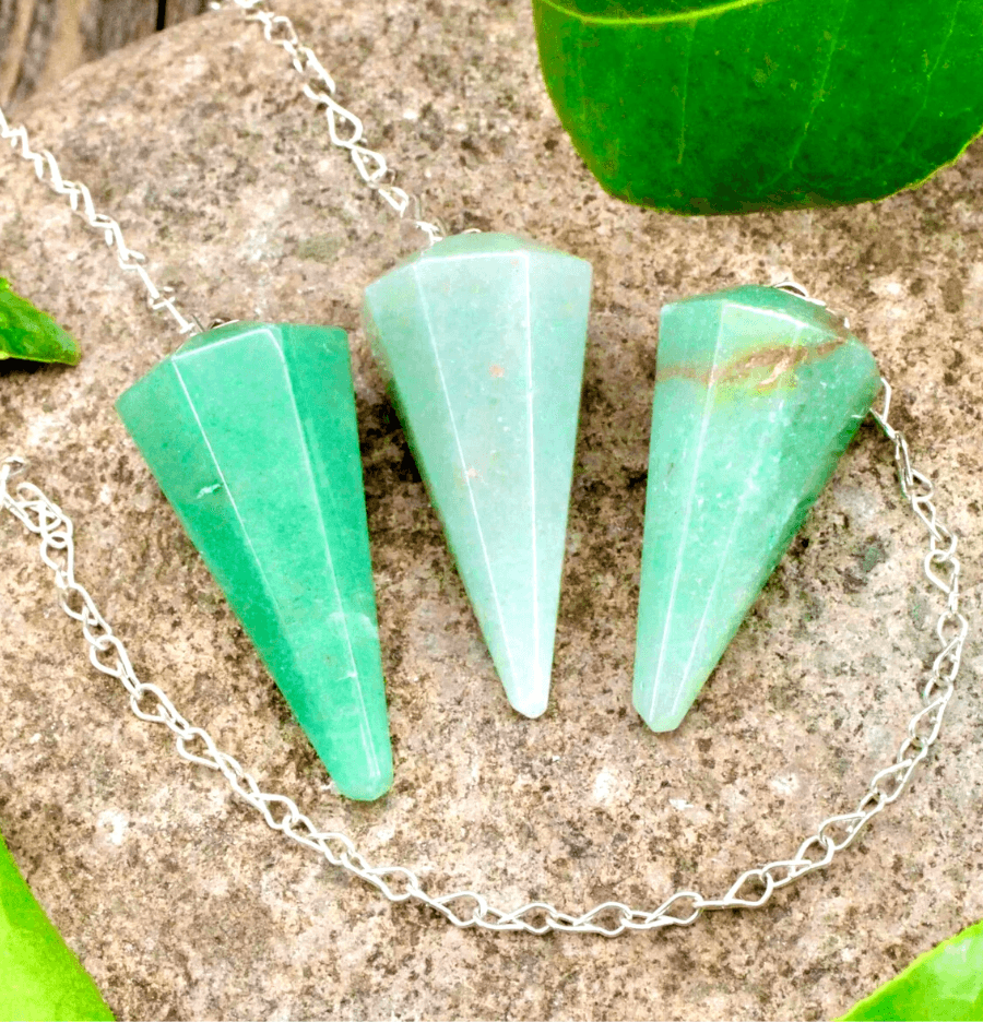 Green Aventurine Crystal Hexagon Pendulum - Spirit and Stardust