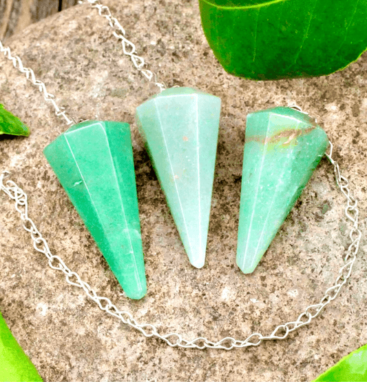 Green Aventurine Crystal Hexagon Pendulum - Spirit and Stardust