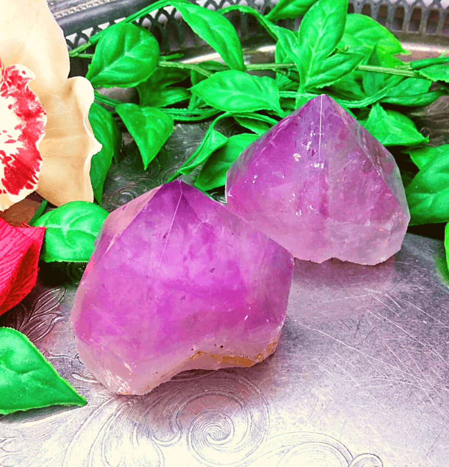 Amethyst Point (Polished, Base Cut) - Spirit and Stardust