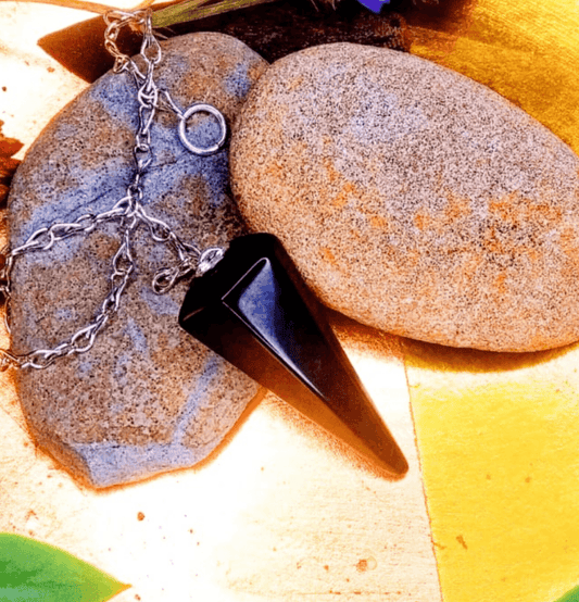 Black Tourmaline Crystal Hexagon Pendulum - Spirit and Stardust