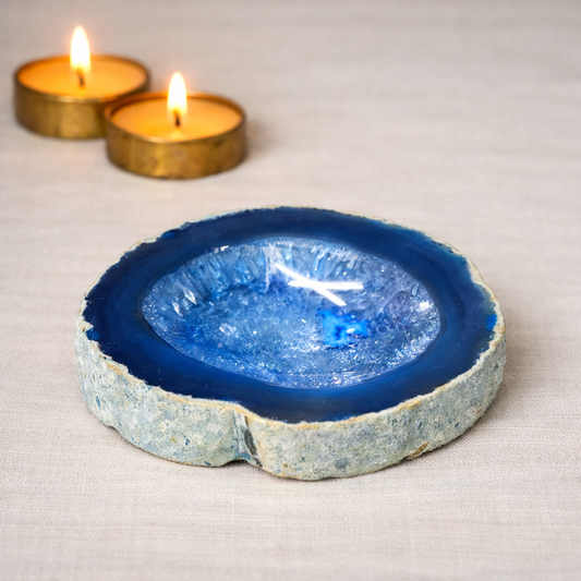 Blue Agate Polished Bowl