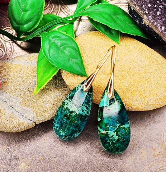 Chrysocolla & Copper Earrings