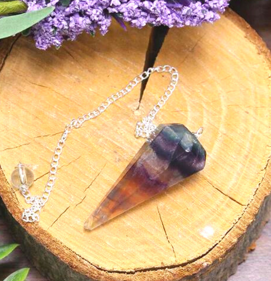 Fluorite Crystal Hexagon Pendulum