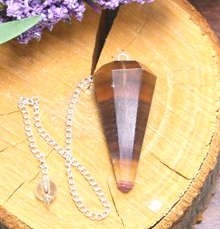 Fluorite Crystal Hexagon Pendulum