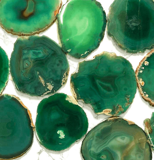 Green Agate Sliced Coasters (Set of 4) - Spirit and Stardust