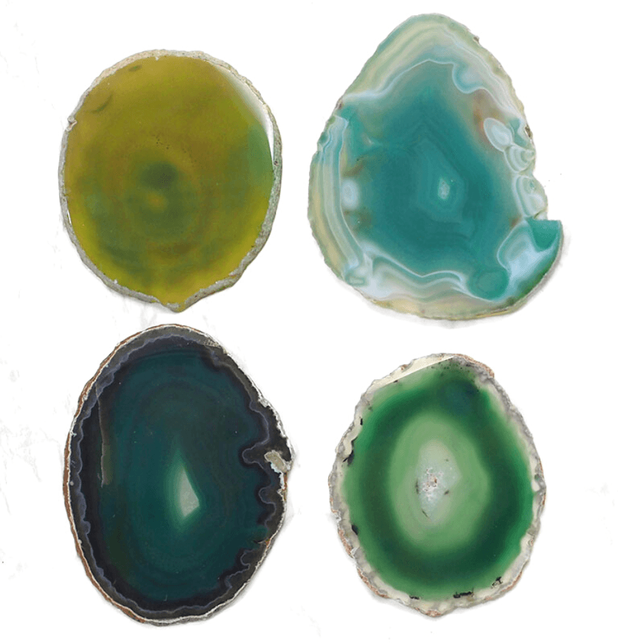 Green Agate Sliced Coasters (Set of 4) - Spirit and Stardust