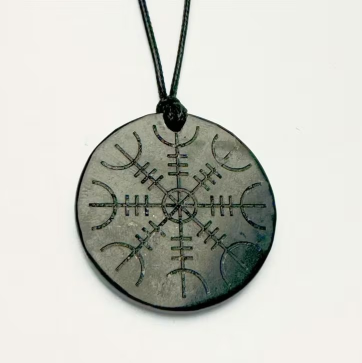 Shungite Norse Vegvisir Pendant Necklace
