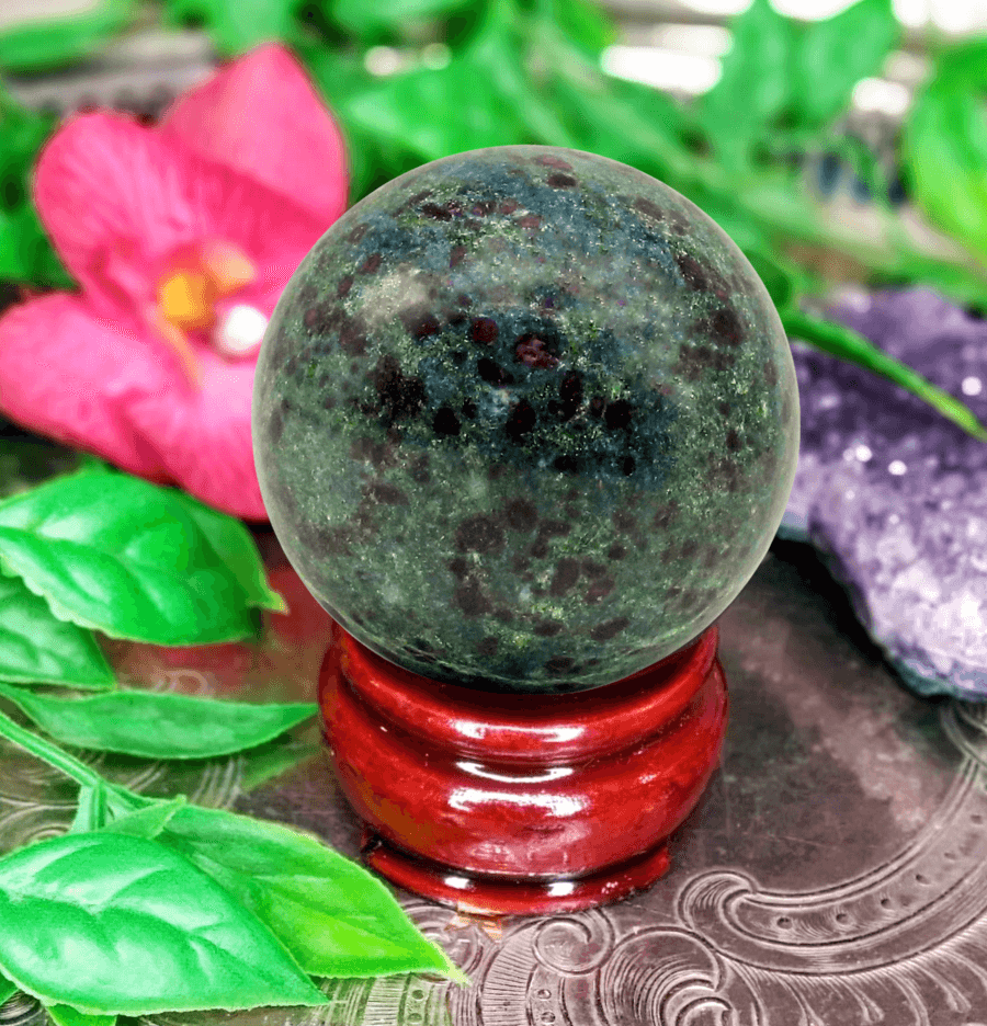 Kyanite Ruby Crystal Sphere - Spirit and Stardust