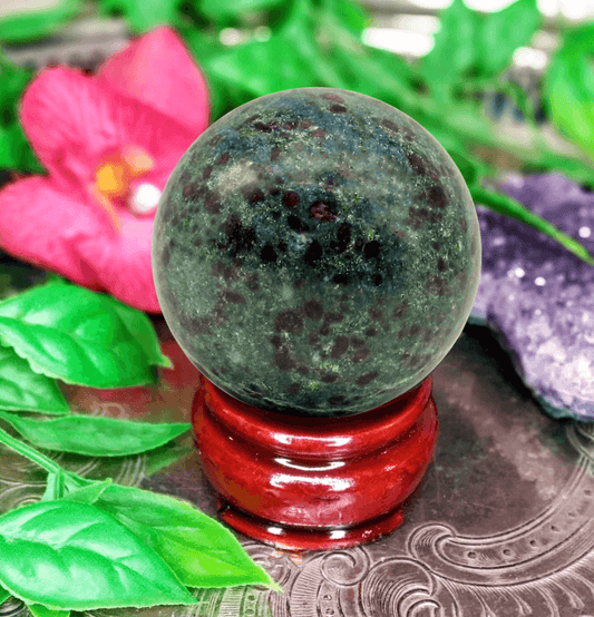 Kyanite Ruby Crystal Sphere - Spirit and Stardust