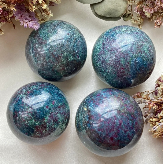 Kyanite Ruby Crystal Sphere