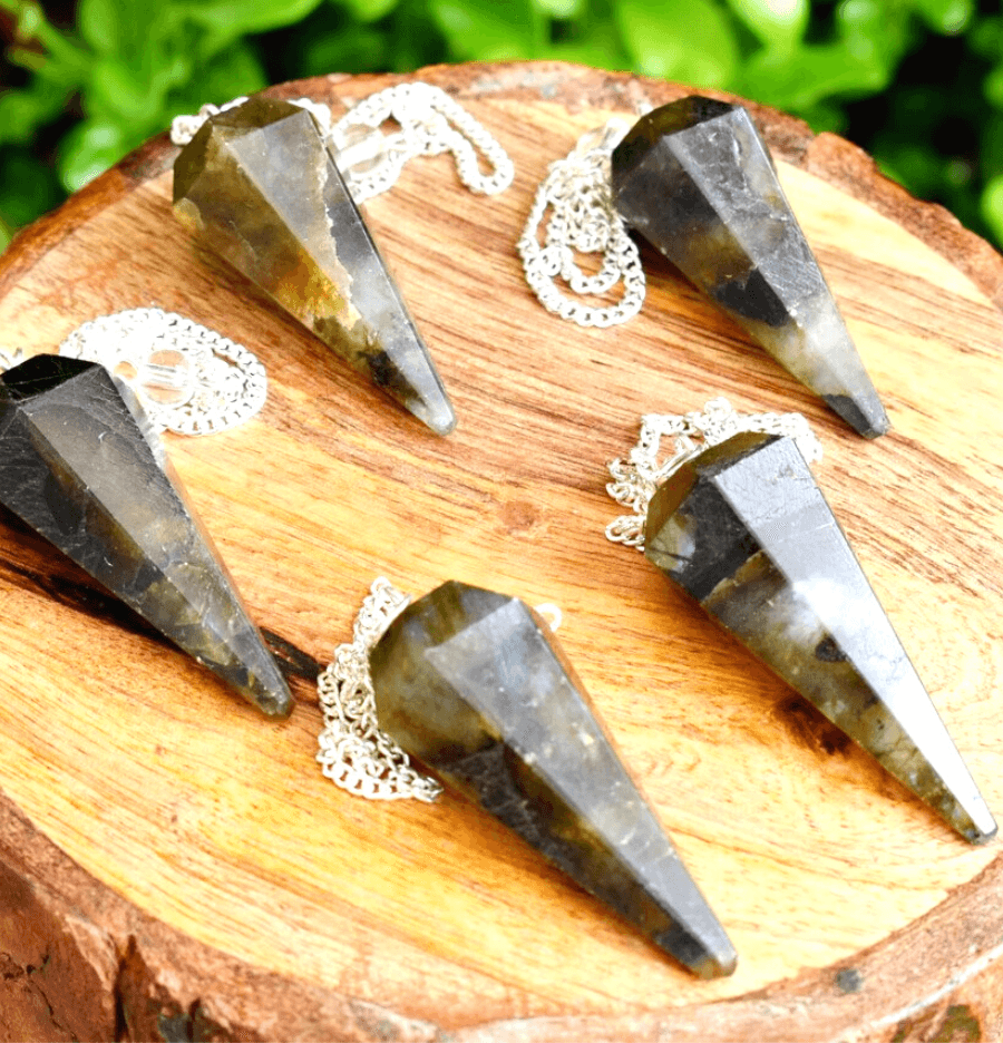 Labradorite Crystal Hexagon Pendulum - Spirit and Stardust