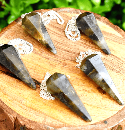 Labradorite Crystal Hexagon Pendulum - Spirit and Stardust
