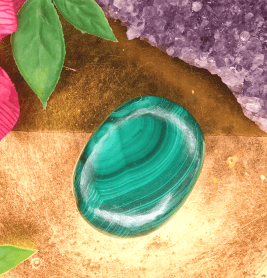 Malachite Palm Stone For Protection - Spirit and Stardust