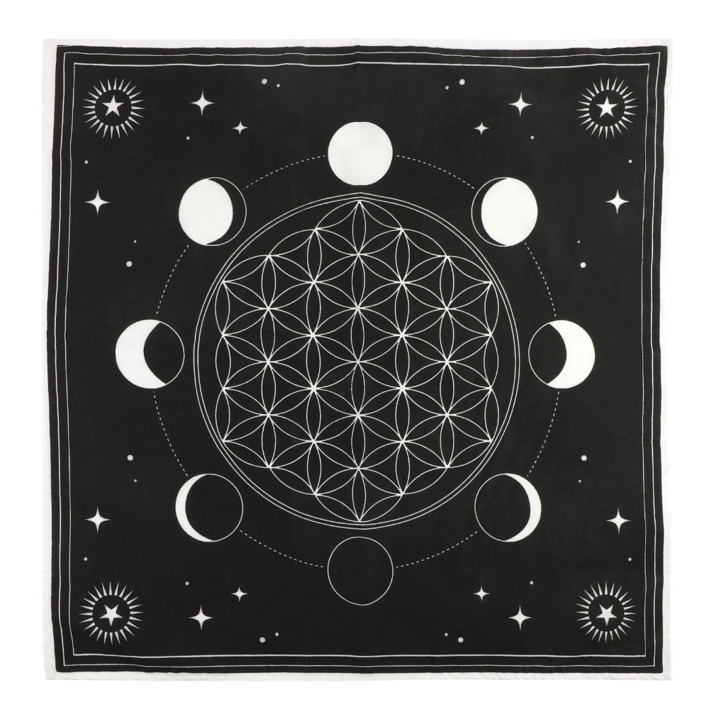 Altar Cloth: Moon Phase Crystal Grid