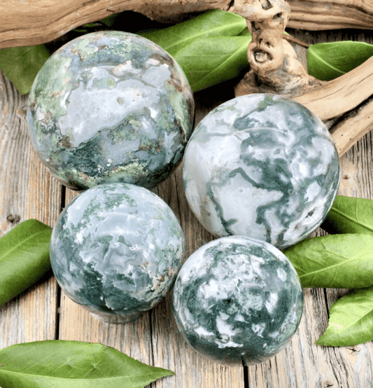 Moss Agate Crystal Sphere - Spirit and Stardust