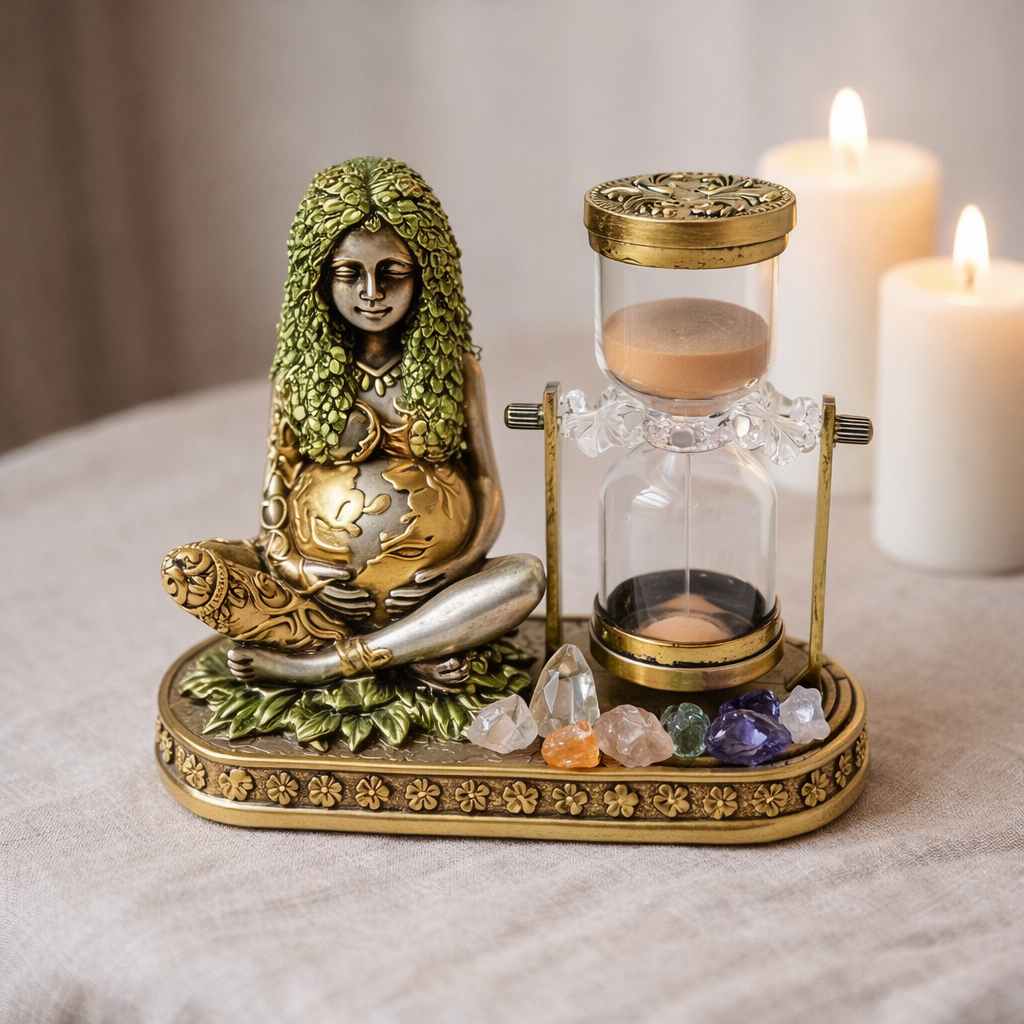 Gaia Goddess & Hourglass Sculpture
