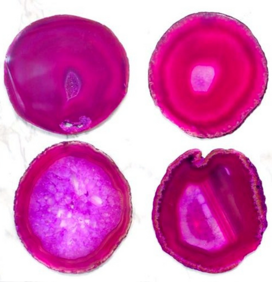 Agate Slice Coasters (Pink) (Set of 4)