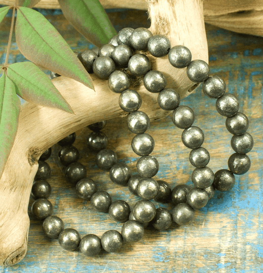 Pyrite Bracelet For Money and Abundance (6mm Beads) - Spirit and Stardust