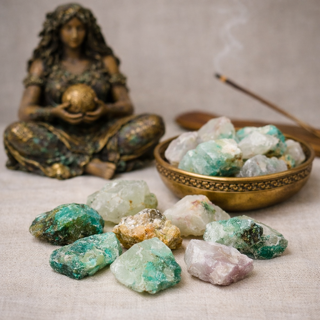 Raw Quartz with Chrysocolla: The Stone for Calm Communication