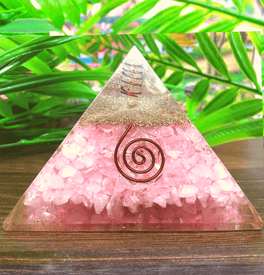 Rose Quartz Orgonite Pyramid (Spiral) - Spirit and Stardust