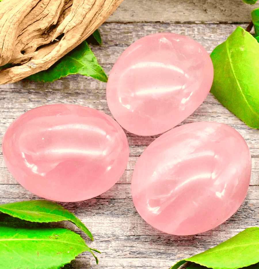 Rose Quartz Palm Stone For Love - Spirit and Stardust