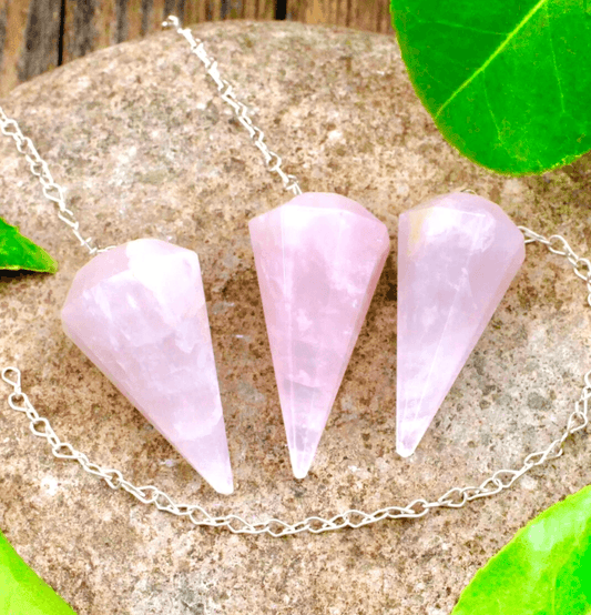 Rose Quartz Crystal Hexagon Pendulum - Spirit and Stardust