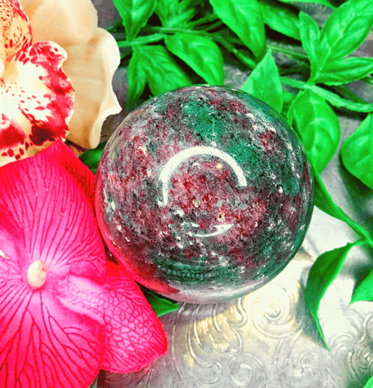 Ruby Zoisite Crystal Sphere - Spirit and Stardust