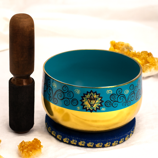 Brass Singing Bowl Gift Set - Blue (12.5cm)