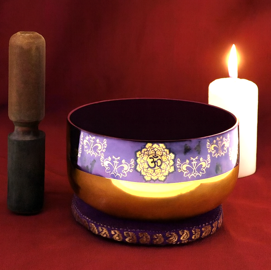 Brass Singing Bowl Gift Set - Purple (12.5cm)