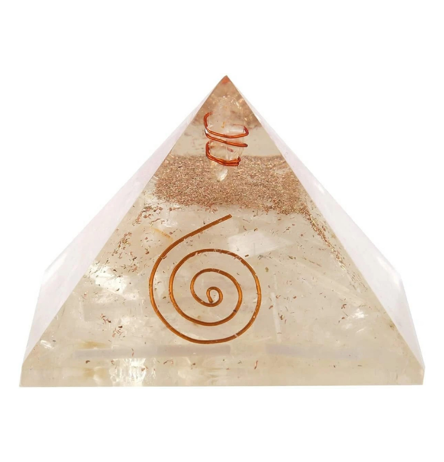 White Selenite Orgonite Pyramid