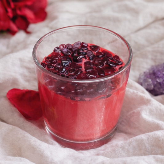 Sensual Goddess Ruby Crystal Candle