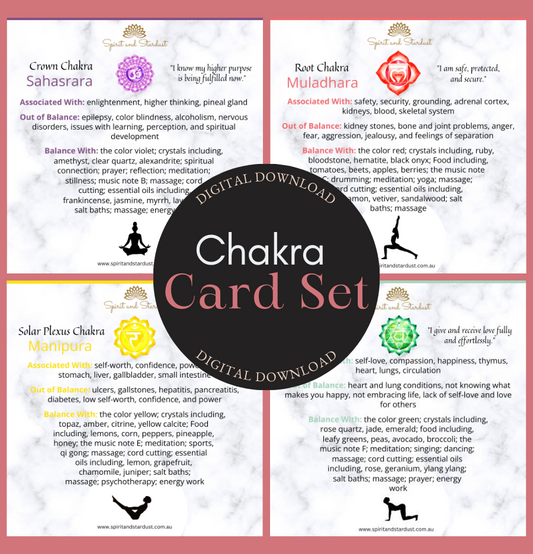 The 7 Chakra Healing Card Set - Digital Download