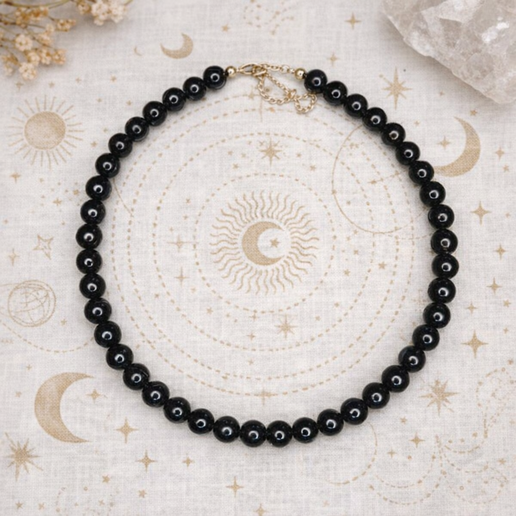 Shungite Crystal Bead Necklace (10mm)