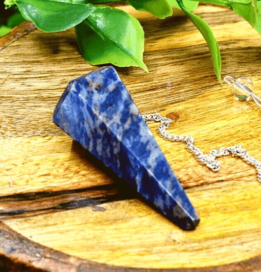 Sodalite Crystal Hexagon Pendulum - Spirit and Stardust