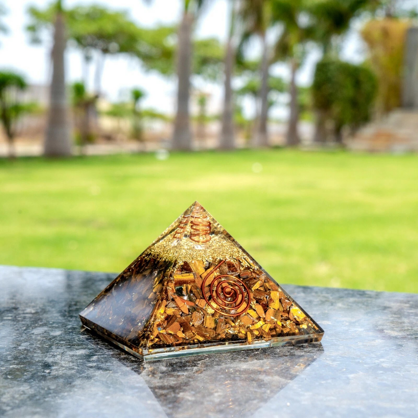 Tiger's Eye Orgonite Pyramid