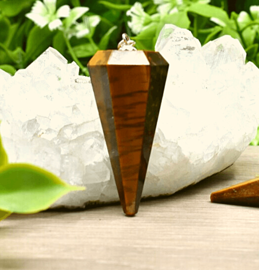 Tiger's Eye Crystal Hexagon Pendulum - Spirit and Stardust