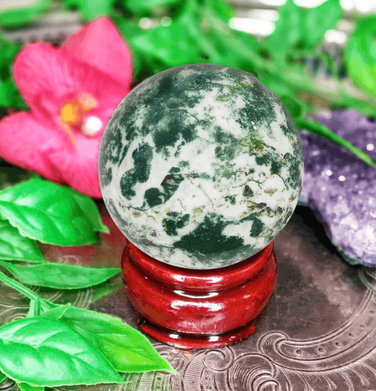 Tree Agate Crystal Sphere - Spirit and Stardust