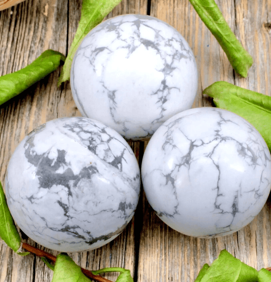 White Howlite Crystal Sphere - Spirit and Stardust