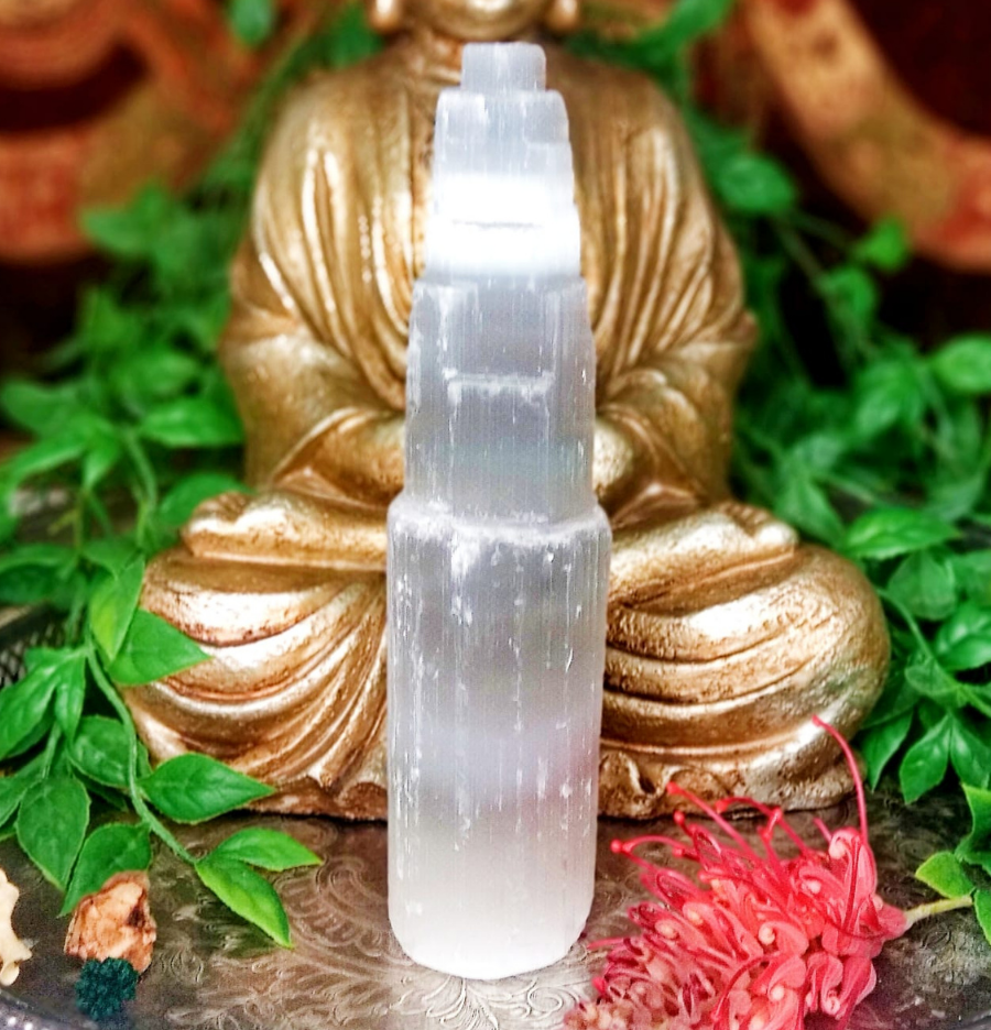 White Selenite Tower (20cm)