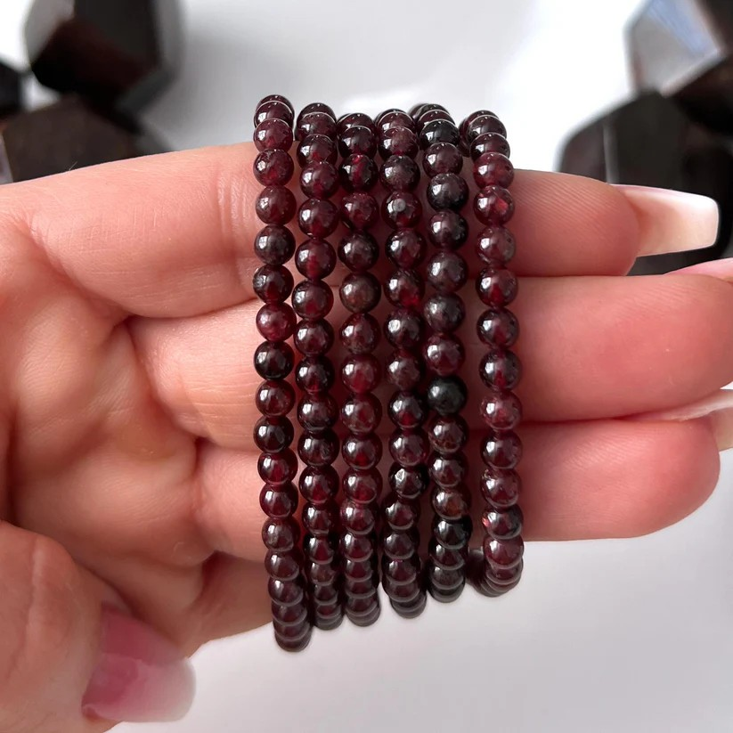 Garnet Bracelet For Sensuality (4mm Beads)
