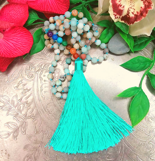 Handmade 108 Mala Necklace (Amazonite)