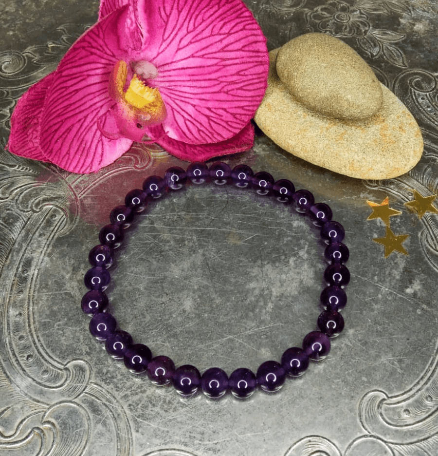 Amethyst Bracelet For Manifestation (6mm Beads) - Spirit and Stardust