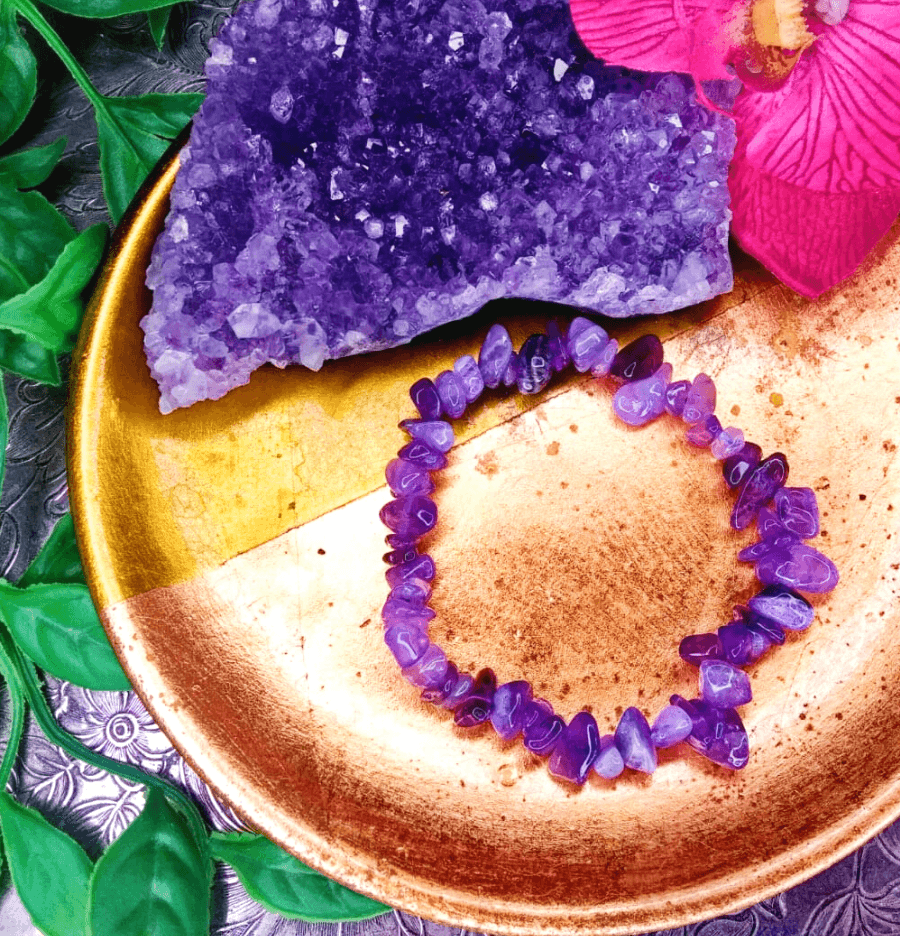 Amethyst Crystal Chip Bracelet For Manifestation - Spirit and Stardust