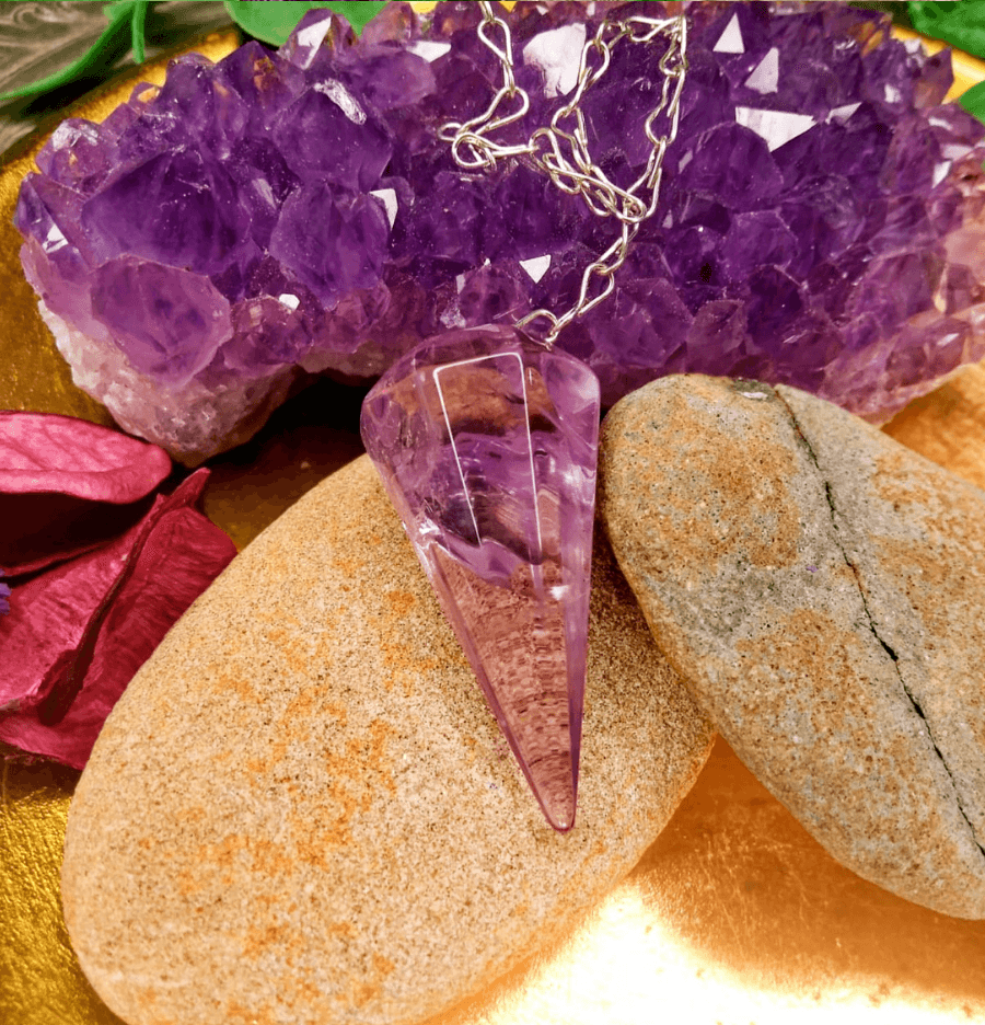 Amethyst Crystal Hexagon Pendulum - Spirit and Stardust